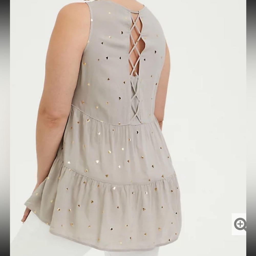 Torrid Challis Lattice Hearts Tunic Tank - Picture 3 of 3